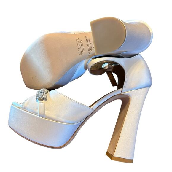 Malone Souliers Yurkia Crystal Platform Sandals Block Heel Open Toe EU 35.5 - Picture 8 of 10